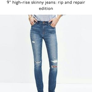 Madewell high rise rip and repair jeans
